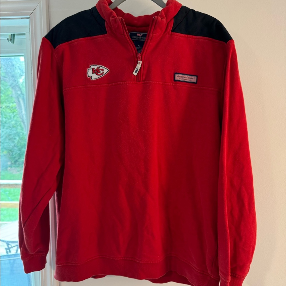 Kansas City Chiefs Vineyard Vines 1/4 Zip Sweater Pullover Size Extra Large $198